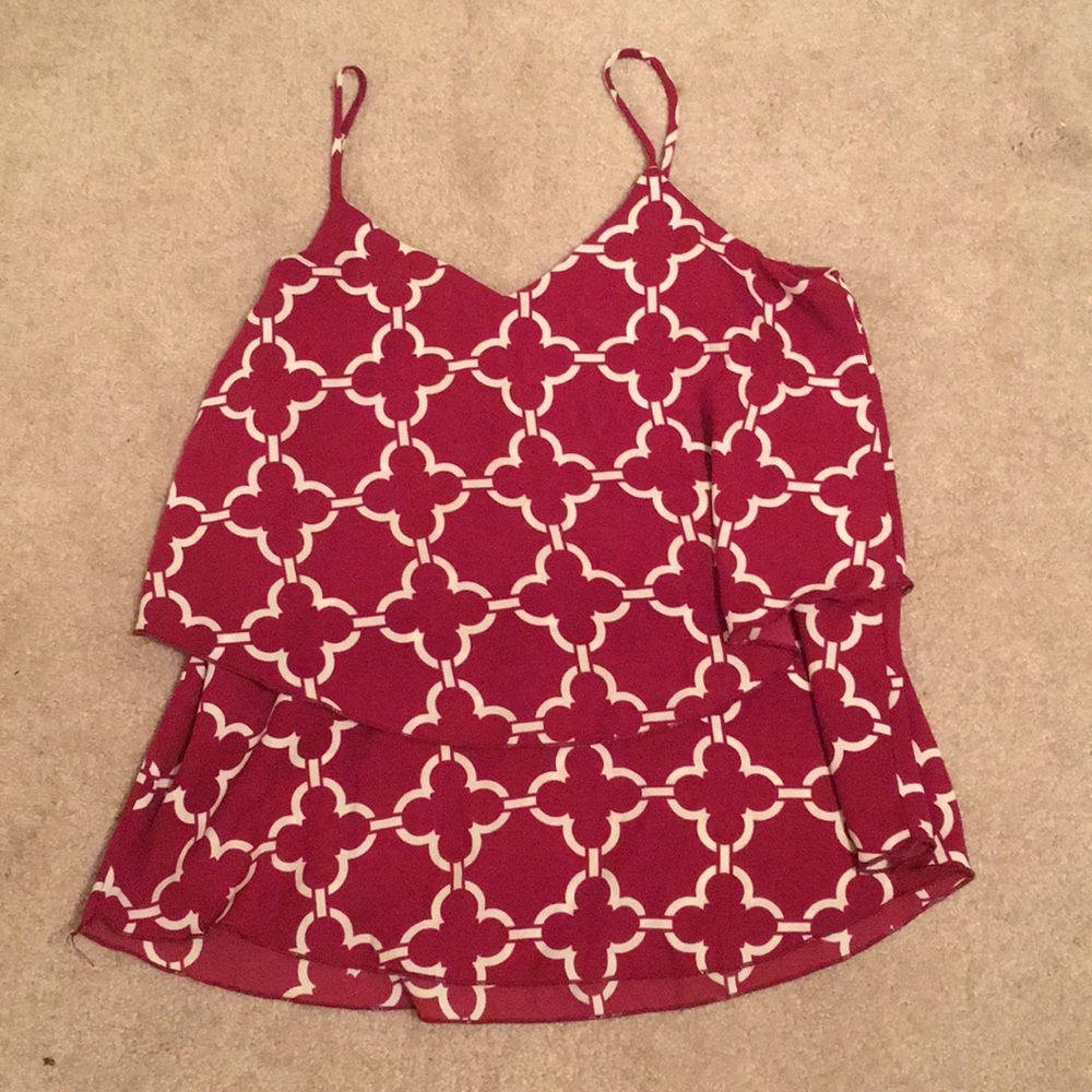 Red & white tank top